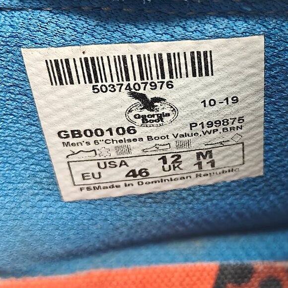 Georgia Boot Blue Collar Chelsea 6" Waterproof Work Boot Tan Slip On - Picture 12 of 12